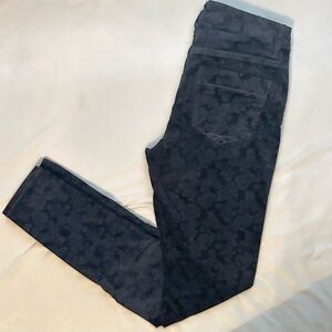 Christopher Blue Velvet Skinny Pants Women’s 4 Paisley Print black blue